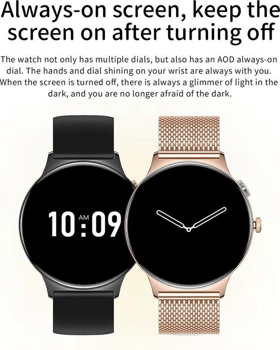 Actual product image Blavec Smartwatch M-01 Vesta HD AMOLED Sprachanruf (SWM01-B) schwarz