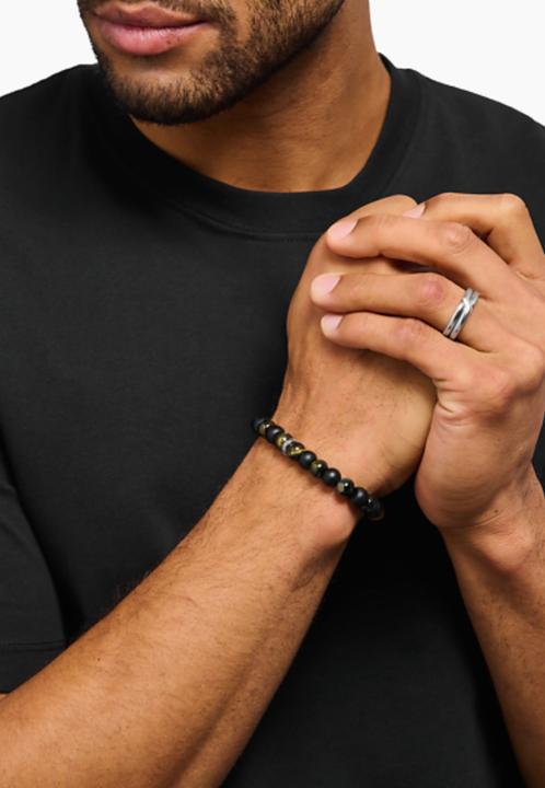 Actual product image Thomas Sabo Armband Obsidian und Tigerauge (17 cm, Obsidian, Silver, Tiger's eye)