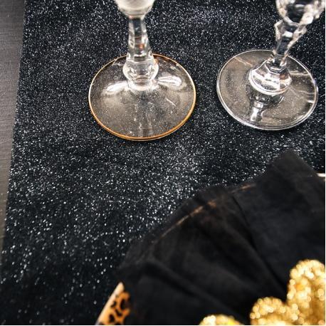 Actual product image Artifete Table Runner Sequins - Black (300 x 30 cm)