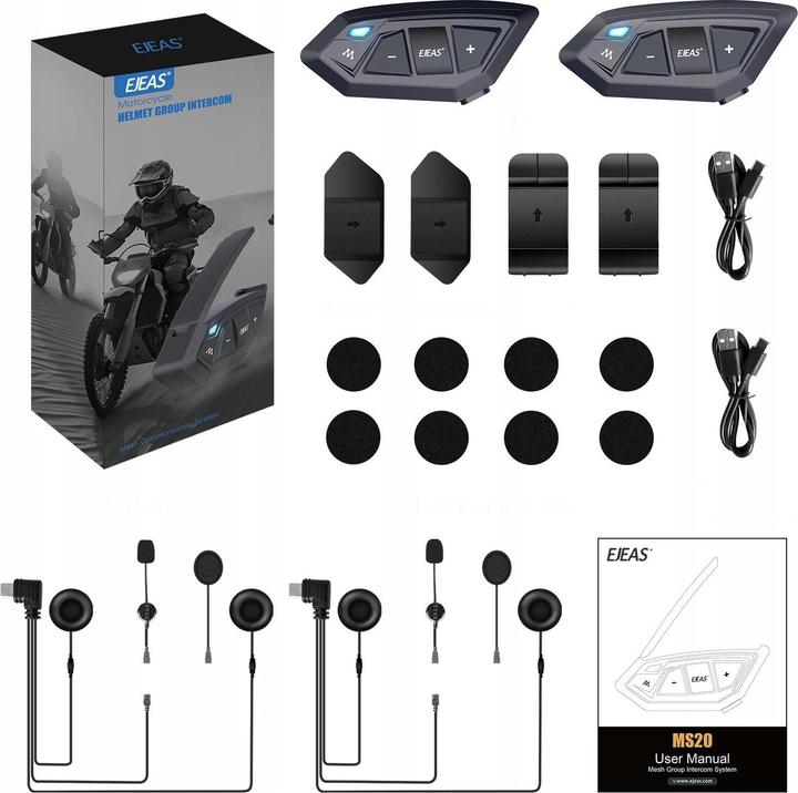 Produktbild Ejeas Motorcycle Intercom MS20 (1er Set)