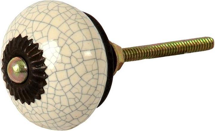 Image du produit Tranquillo Poignée de meuble faite main, Ø 4 cm, blanc/noir