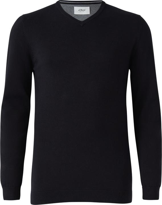 Produktbild s.Oliver Strickpullover Strickpullover mit Logo-Stickerei (XXL)