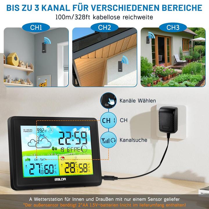 Actual product image Baldr Funk-Wetterstation mit Aussensensor