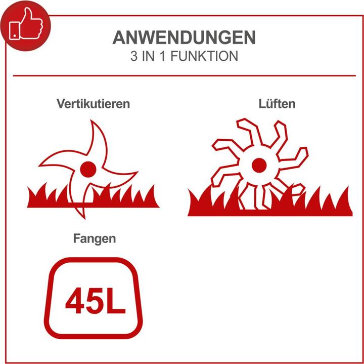 Produktbild Scheppach 38 cm 1600 W Elektro-Vertikutierer inkl. Messerwalze & Lüfterwalze