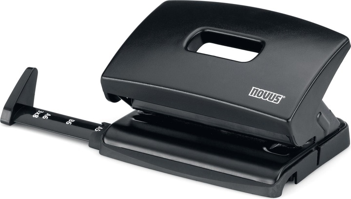 Novus Locher C 216, Stanzleistung: 16 Blatt, schwarz Lochung: 80 mm, mit Anschlagschiene, aus Metall, mit