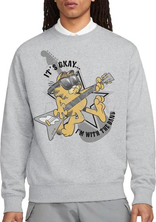 Actual product image Garfield Unisex Adult I'm with the Band Sweatshirt (XL)