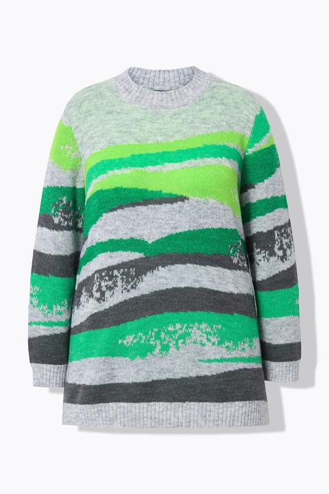 Produktbild Ulla Popken Pullover, Strickmuster, Rundhals, Langarm (50, 52)