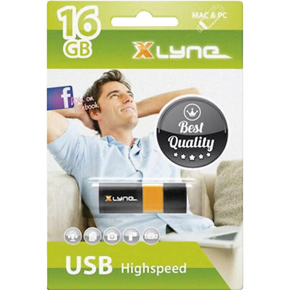 Thumbnail - Xlyne Highspeed Wave (16 GB, USB-A, USB 2.0), USB Stick, Schwarz