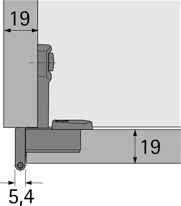 Actual product image Hettich Charnières mono-axe Selekta Pro 2000, recouvr. de porte 6.5 mm