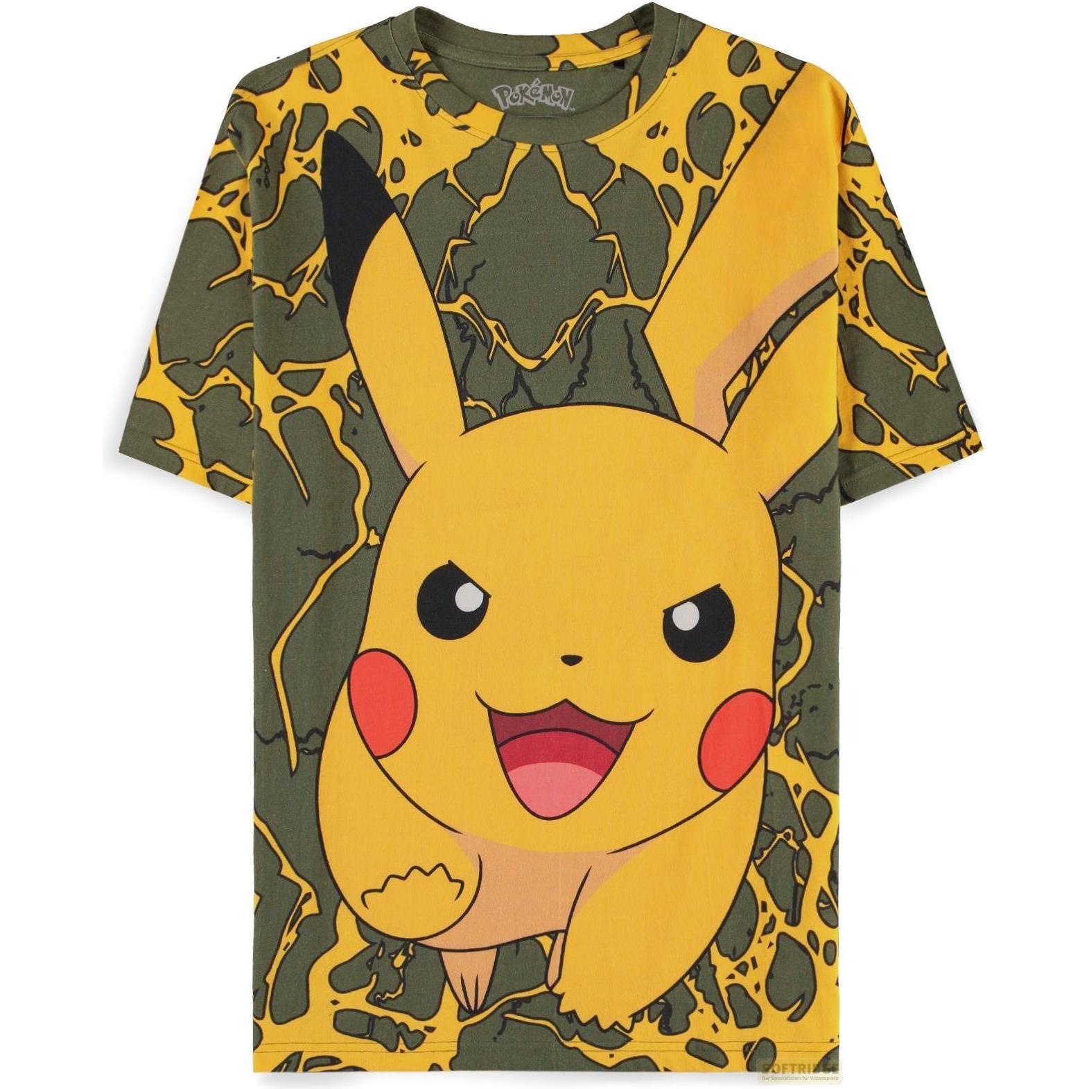 Difuzed, Herren, Shirt, Pokemon T-Shirt Pikachu Lightning Grösse M, Mehrfarbig, (M)