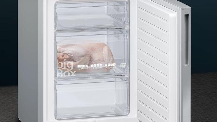 Produktbild Siemens iQ500, free-standing fridge-freezer with freezer at bottom, 186 x 60 cm, Inox-look, MK67KGSLCA (308 l)