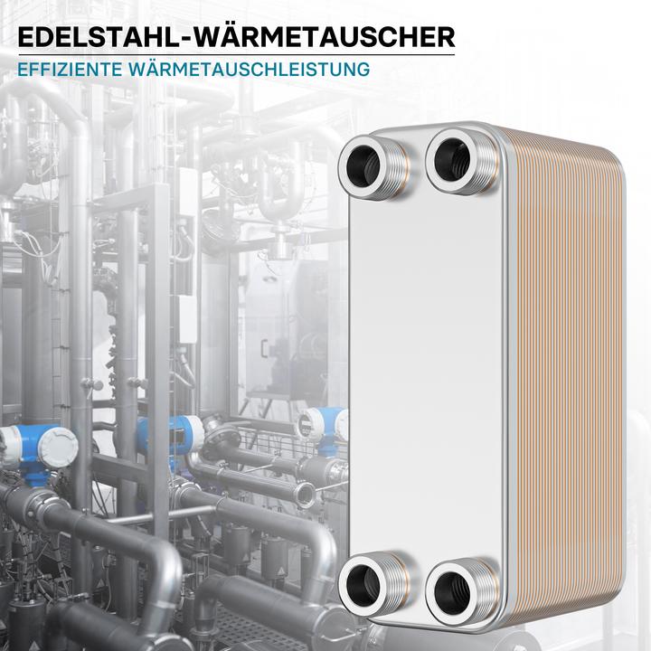 Produktbild Wiltec Edelstahl Wärmetauscher 40 Platten 230 kW Plattenwärmetauscher Wärmeüberträger