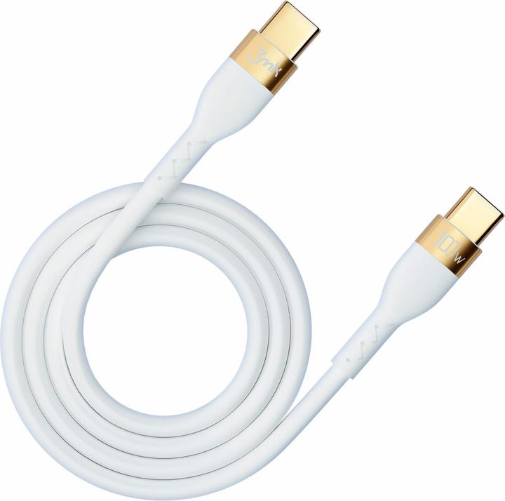 Actual product image 3MK HyperSilicone Cable USB-C/USB-C cable 2m 100W Biały/White (2 m, USB 3.0, 100 W)