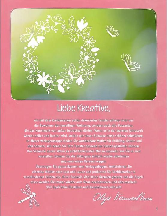 Actual product image Vorlagenmappe Fensterdeko mit dem Kreidemarker - Frühling & Sommer (German, Olya Kamieshkova, 2023)