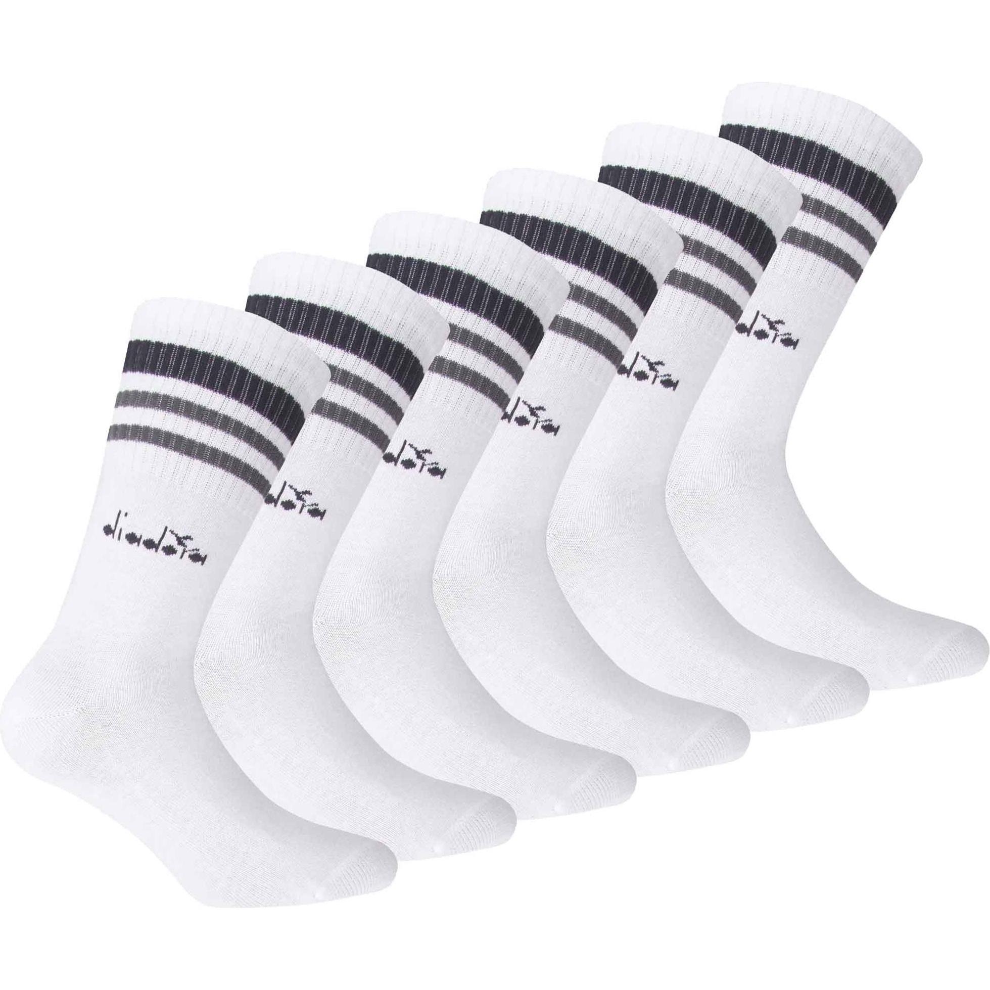 Diadora, Herren, Socken, Socken Casual Bequem sitzend, Weiss, (6er Pack, 39 - 42)