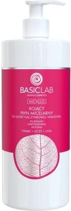 BasicLab BASICLAB Micellis kojący płyn micelarny do skóry naczynkowej i wrażliwej 2% Betainy, Naryngenina (Reinigungslotion, 500 ml)