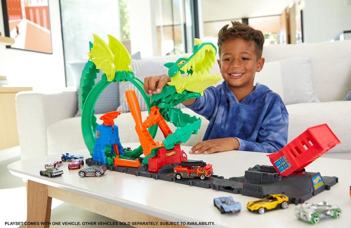 Produktbild Hot Wheels City Drachen-Angriff Looping Set, Zubehör inkl. 1 Spielzeugauto