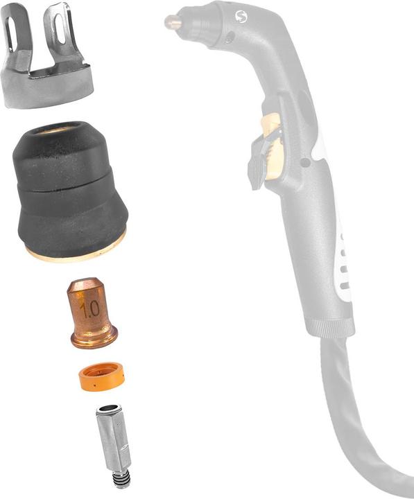 Produktbild Stahlwerk Verschleissteile für Plasmabrenner S65 Plasmaschneider Zubehör 17 Teile Schneiddüsen