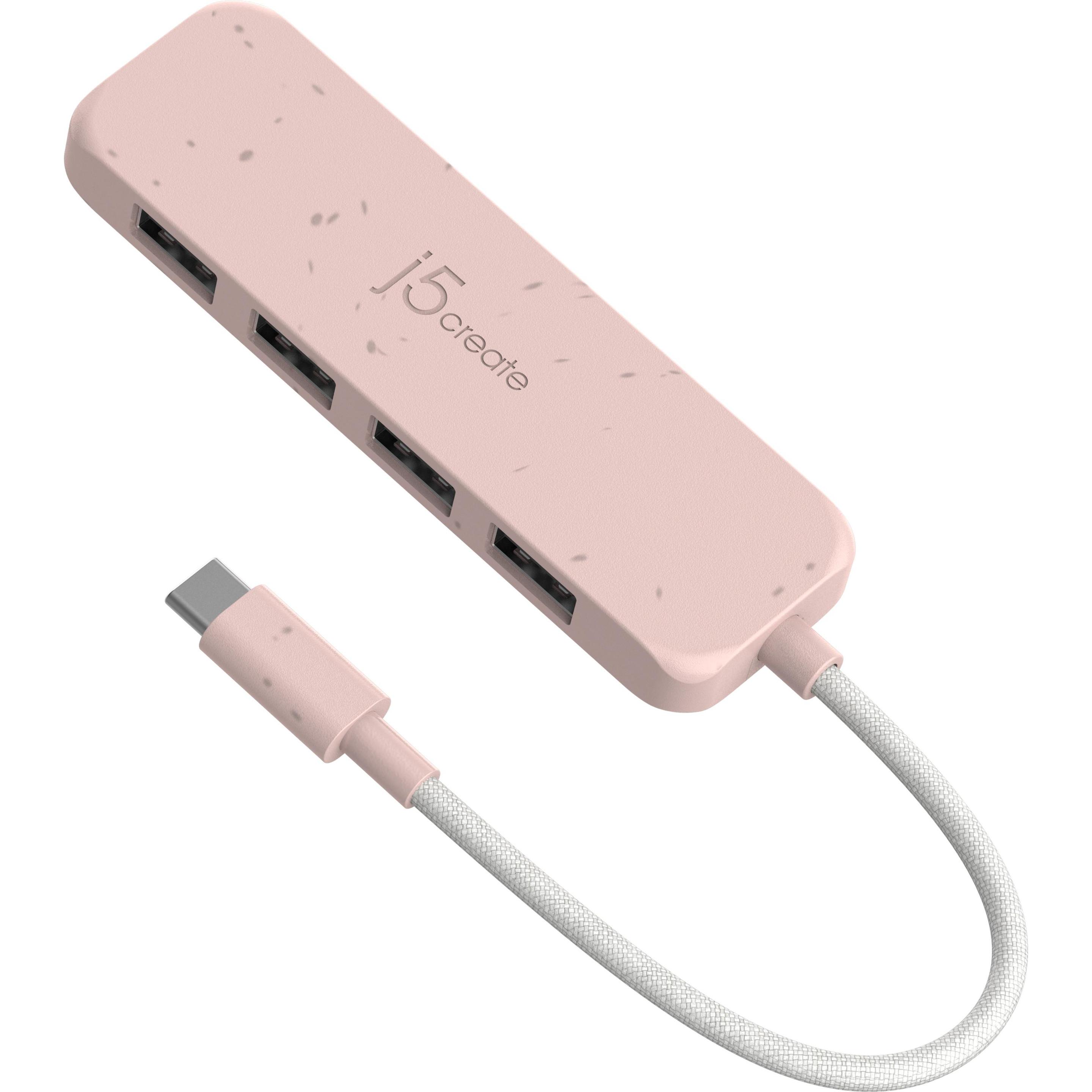 Thumbnail - j5Create Umweltfreundlicher USB-C-zu-Hub Typ A Gen 2 mit 4 Anschlüssen, USB 3.2 Gen 1 (3.1 Gen 1) Ty (USB-C, 4 Ports), D...