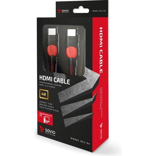 Thumbnail - Savio GCL-04 HDMI-Kabel HDMI Typ A (Standard) (3 m, HDMI), Video Kabel