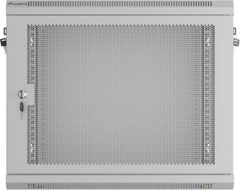 Produktbild Lanberg 19" 9HE 600X450 grauer Wandmontage-Rack-Schrank perforierte Türen (flach verpackt) (9 HE, 19 Zoll Rack)
