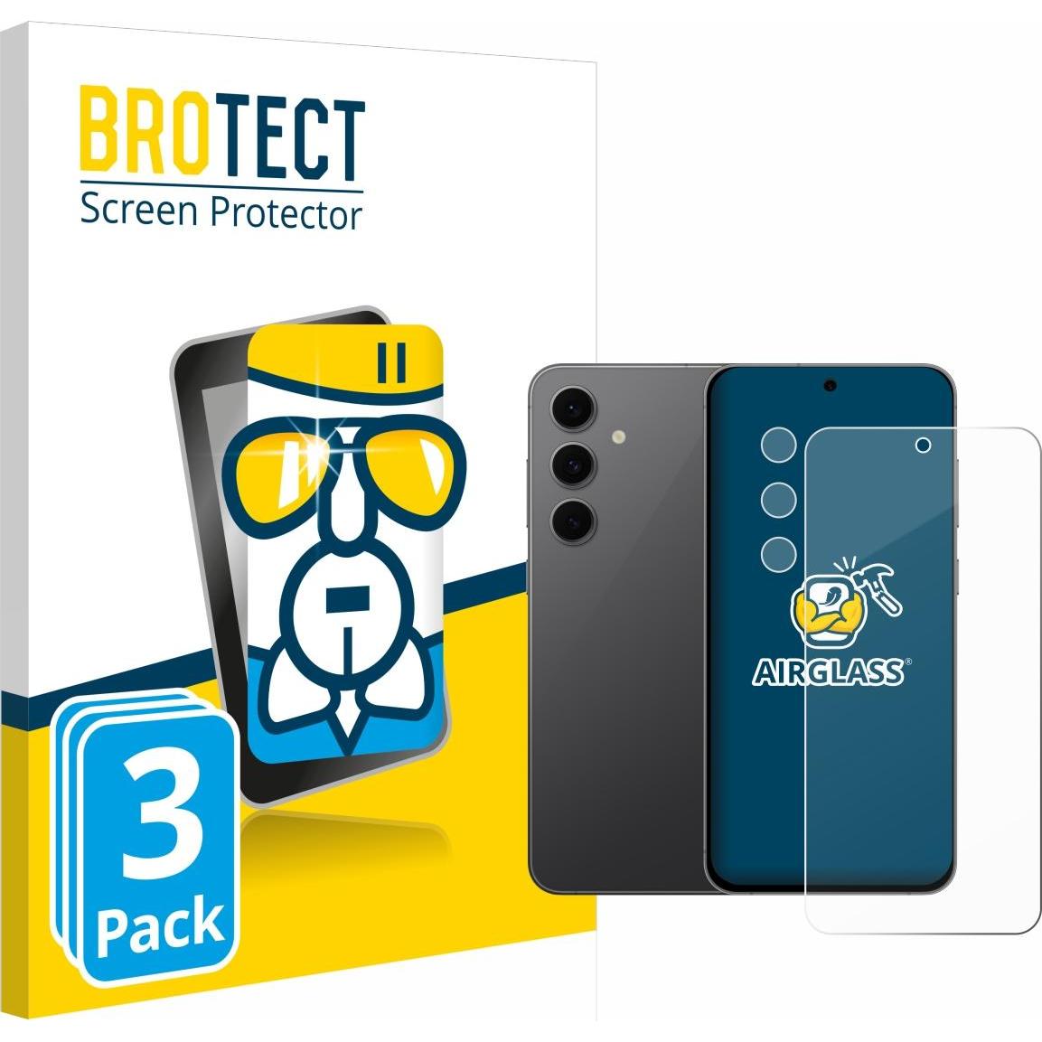 BROTECT Schutzglas Schutzfolie Glas Folie Displayschutz klar (3 Stück, Samsung Galaxy S21), Smartphone Schutzfolie, Tran...