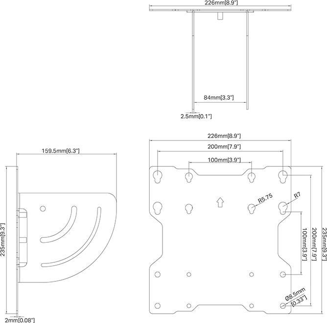 Valeurs nutritives et ingrédients Multibrackets Rehausse série Pro Colonne Tilt, métal, noir