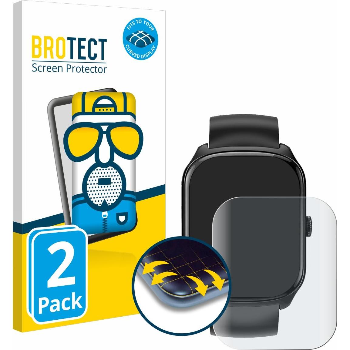 BROTECT Fullscreen Schutzfolie Displayschutz Folie Matt Entspiegelungsfolie, Smartwatch Schutzfolie, Grau