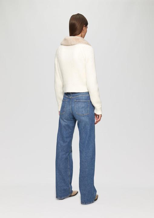 Actual product image S.Oliver Strickjacke Verkürzte Strickjacke mit Kragen in Pelzoptik (XXL)