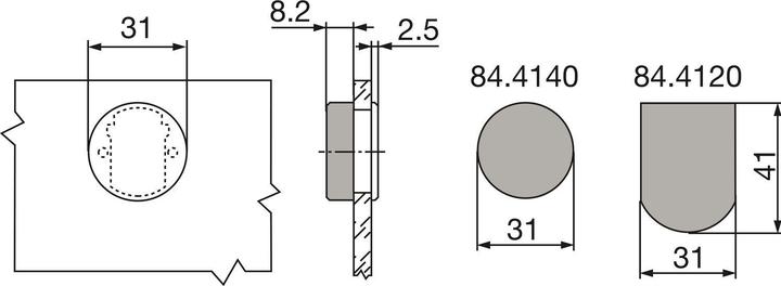 Image du produit Blum Cache pour charnières pour portes en verre 94 ° (1 pcs)
