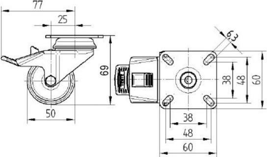 Image du produit Tente Roulettes doubles pivotantes