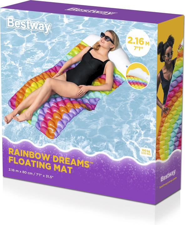 Actual product image Bestway Rainbow Dreams™ air mattress 216 x 80 cm