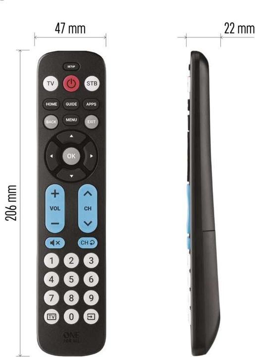 Actual product image One for All Big Buttom Remote Universal remote control URC 6821 (Universal remote control, Infrared)