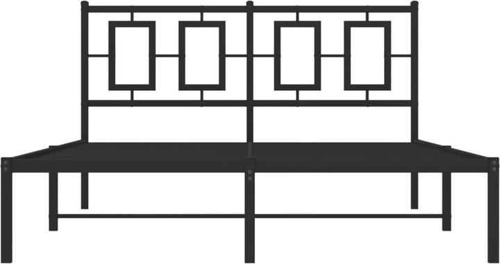 Actual product image vidaXL Bettgestell mit Kopfteil Metallbett Bett Doppelbett Schwarz 140x190cm (140 x 190 cm)