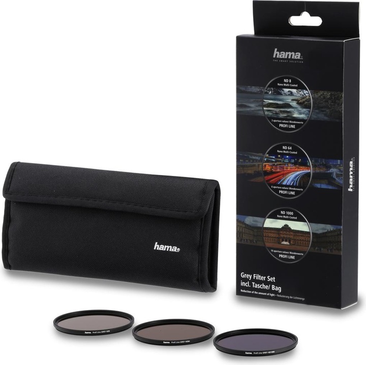 Productafbeelding Hama Grijze filterset ND8, ND64, ND1004 (67 mm, ND / grijsfilter, 67 mm)