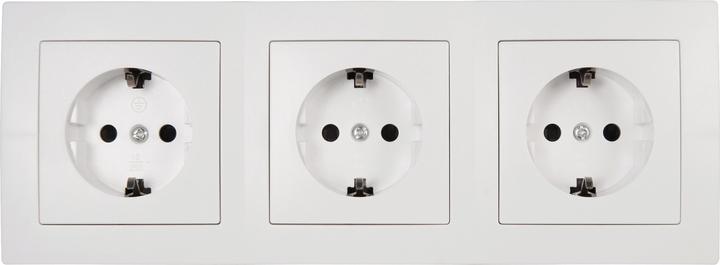 Immagine prodotto MCP Blocco presa a muro "Flair", contatto di terra a 3 vie, bianco (3x)