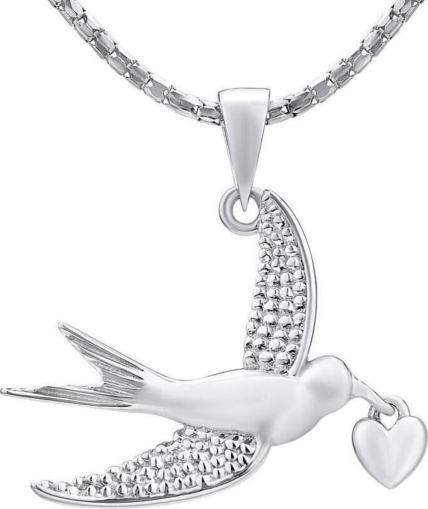 Silvego Silver bird pendant with heart MWP13323A (925 Sterling Silber)