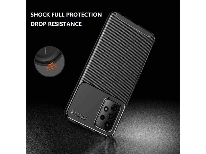 Actual product image Screenguard Samsung Galaxy A52 Cover Carbon Design TPU Case (Samsung Galaxy A52)