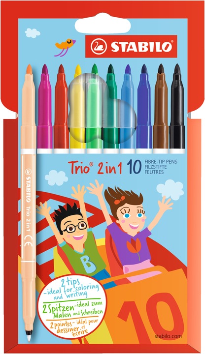 Produktbild STABILO Trio 2in1 Filzstift (Mehrfarbig, 10 x)