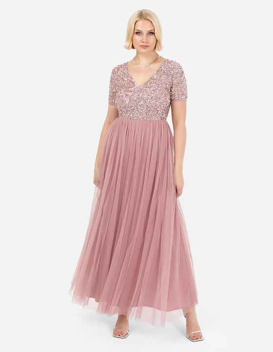 Produktbild Herba V-Ausschnitt Maxikleid mit Empire-Taille (44)