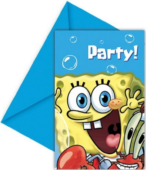 Immagine prodotto Spongebob Squarepants Festa Inviti Misura Confezione 6 (6 pz.)