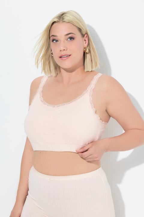 Immagine prodotto Ulla Popken Bustier in confezione doppia con orli con pizzo e jersey a punto ajour (Confezione da 2, 60 H)