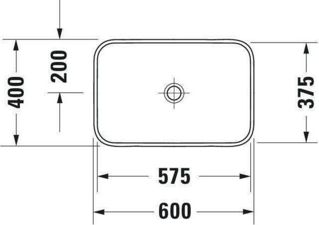 Productafbeelding Duravit Aanrechtwastafel Happy D.2 Plus 60 x 40 cm Antraciet Mat/Wit (400 mm, 600 mm)