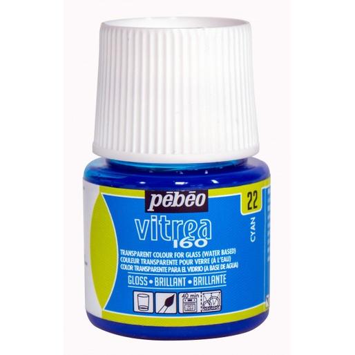 Thumbnail - Pebeo, Künstlerfarbe + Bastelfarbe, Vitrea 160 Glänzendefarben (Zyanblau, 45 ml)