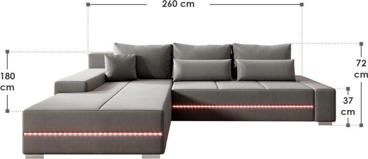 Produktbild Juskys Sofa Davos Links (2-Sitzer)