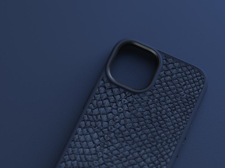 Produktbild Njord Hard-Cover Salm.Leather Magsafe Case blue (Apple iPhone 14)