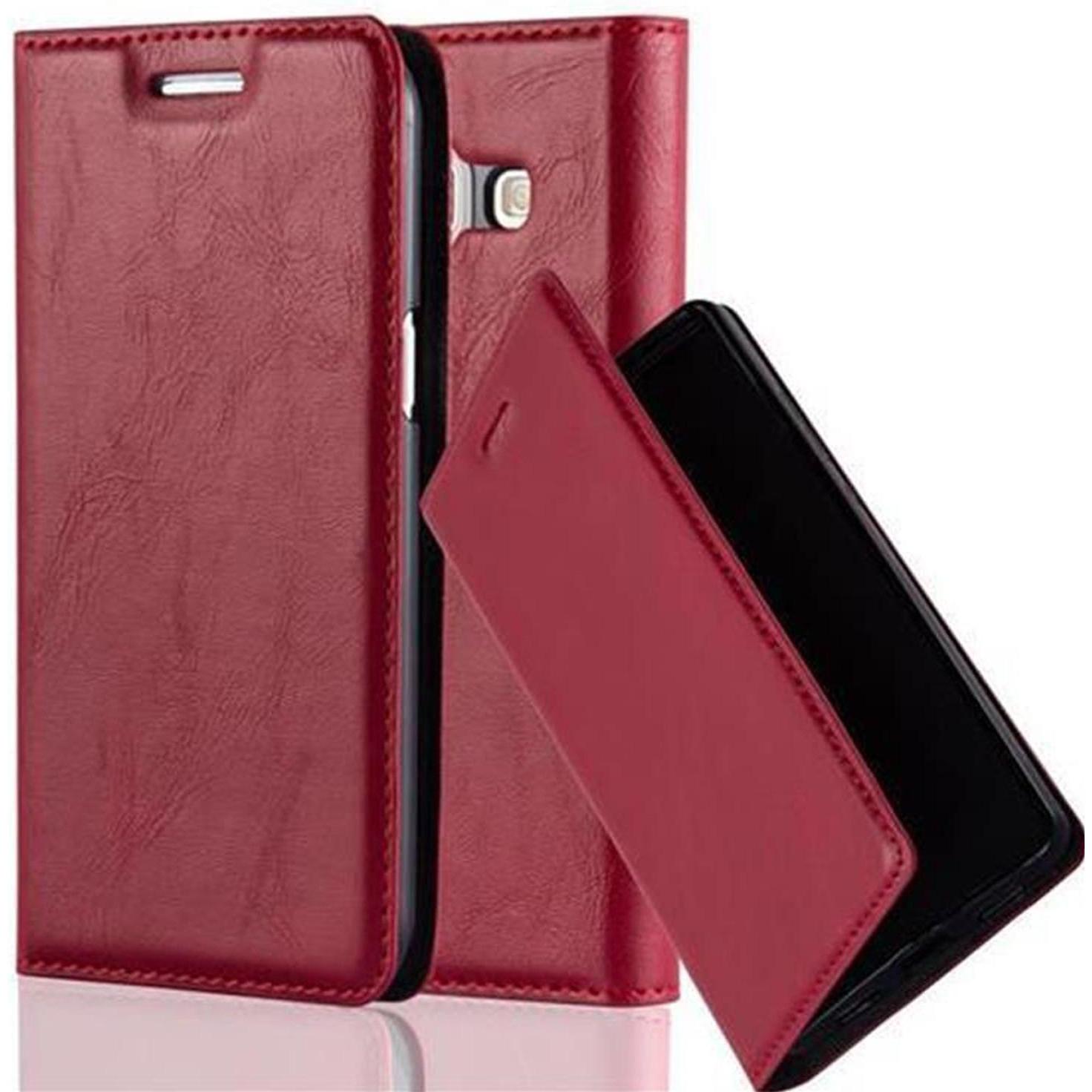 Cadorabo Book Invisible Magnet Cover (Samsung Galaxy J1), Smartphone Hülle, Rot