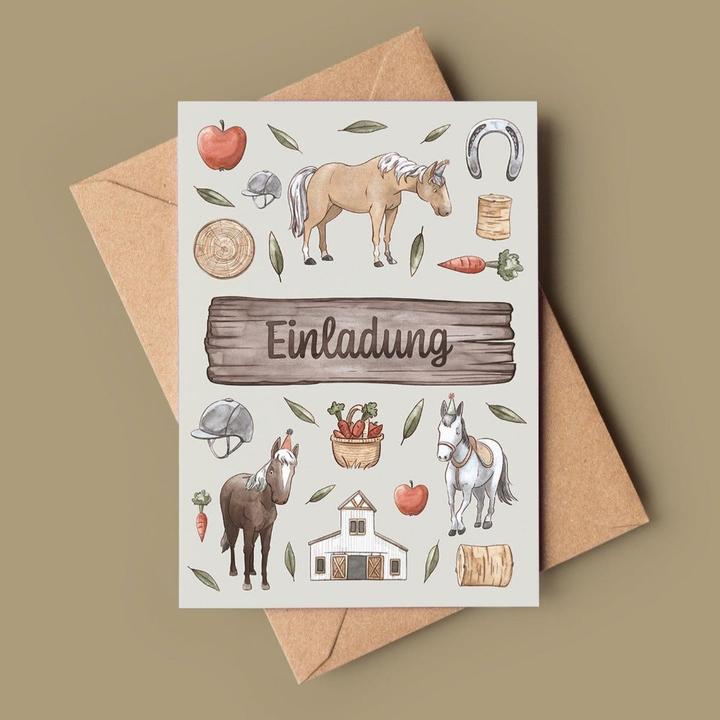 Lachentutgut Invitation cards horse (10 pcs.)