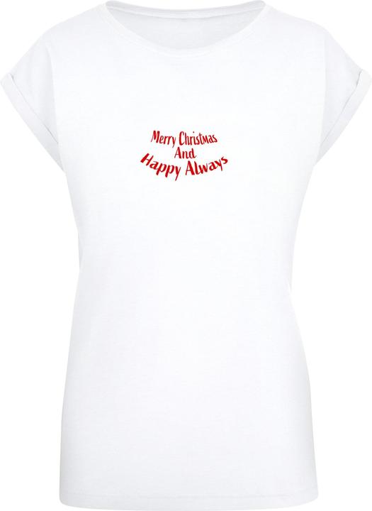 Produktbild Merchcode Ladies Merry Christmas And Happy Always Extended Shoulder Tee - 116937 (M)