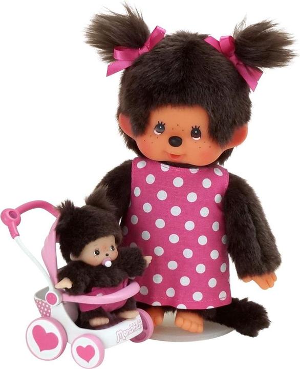 Immagine prodotto Monchhichi knuffelpop Moeder met buggy 20 cm (20 cm)